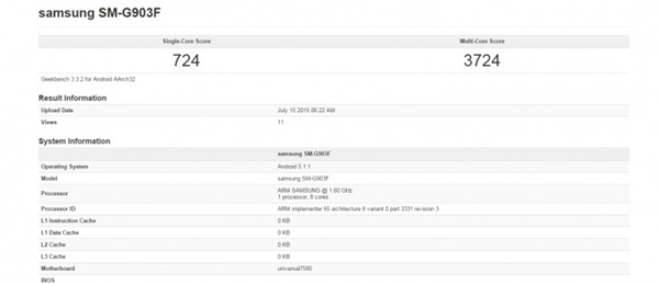 Le Samsung Galaxy S5 Neo apparaît sur Geekbench avec son Exynos 7580