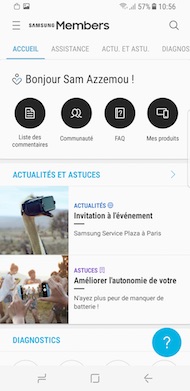Samsung Galaxy S8 interface