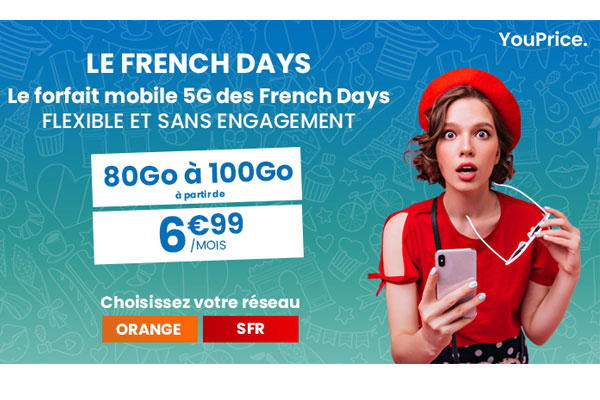 French Days : un nouveau forfait mobile pas cher avec le plein de gigas chez YouPrice !