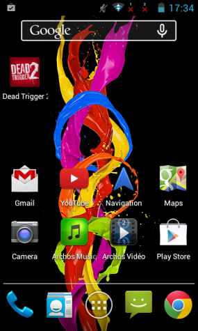 Interface de l'Archos 40 Titanium