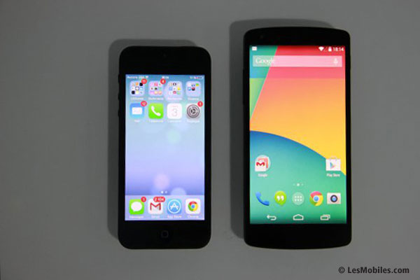 iPhone 5 et Nexus 5