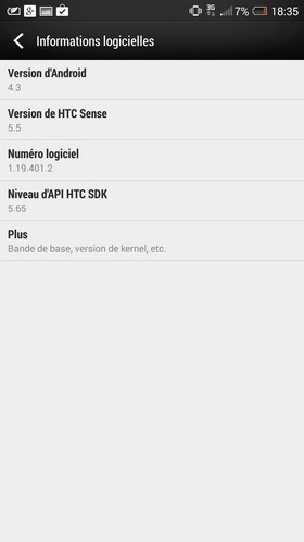 HTC One Max ; informations logicielles