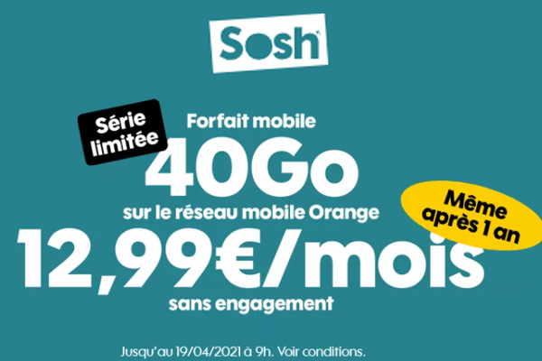 Forfait mobile : Nouvelles offres promotionnelles chez l’opérateur SOSH !