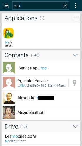 Samsung Galaxy S5 : interface Touchwiz