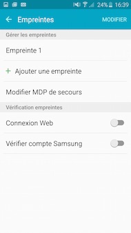 Samsung Galaxy S6 sécurité
