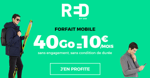 Le forfait RED by SFR 40 Go à 10 euros par mois à vie
