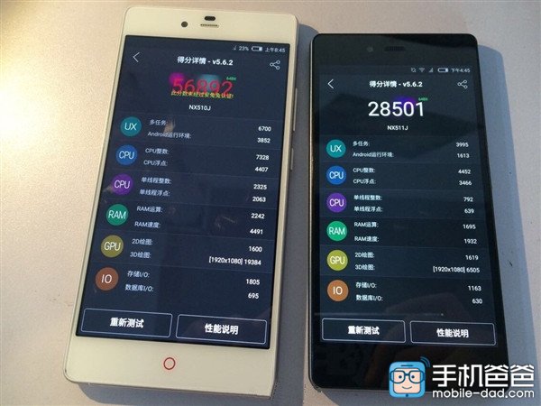 ZTE Nubia Z9 : les versions Mini et Max testées sur AnTuTu