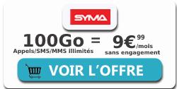 promo forfait Syma Mobile 100Go
