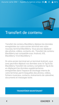 Blackberry Priv : Transfert de contenus