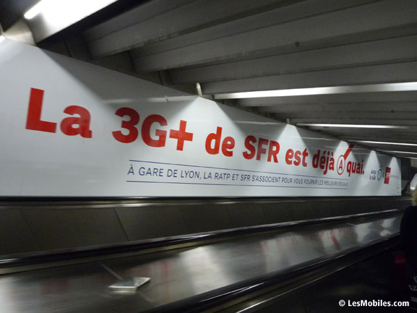 SFR 3G+ dans le métro à Paris Gare de Lyon (RER A)