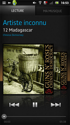 Test Sony Xperia sola : lecteur musical