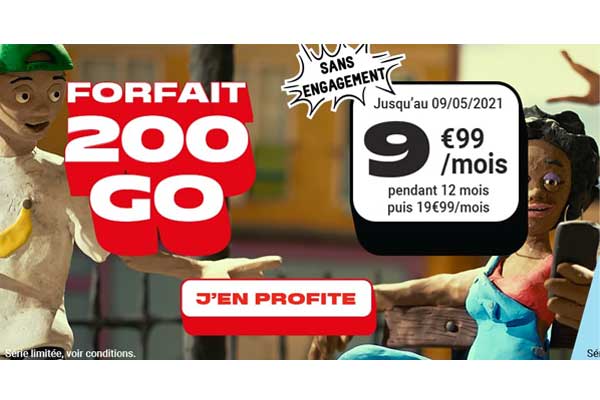 Deux nouveaux forfaits pas chers jusqu'à 200Go dès 4.99€ chez NRJ Mobile !