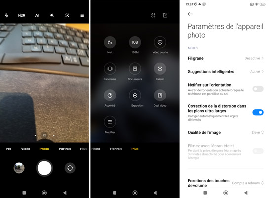 Interface caméra du Xiaomi Redmi Note 11 Pro 5G