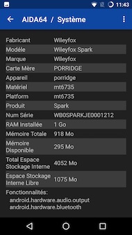 Wileyfox Spark interface