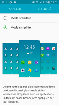 Samsung Galaxy A3 (2016) : interface simplifiée