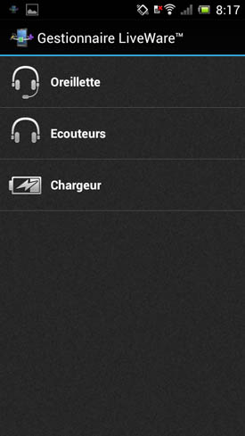 Sony Xperia J : gestionnaire LiveWare