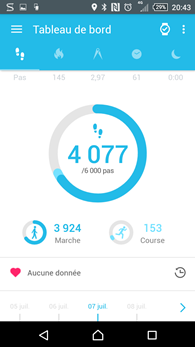 Application OneTouch Move : suivi d'activité