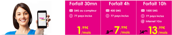 Budget Mobile : nouvelle gamme de forfaits à partir de 1,99€