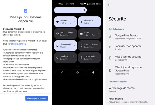 mise a jour android 12