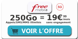 promo forfait Free Mobile 250Go