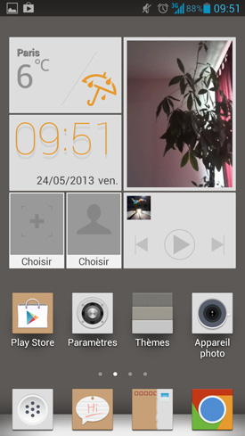 Huawei Ascend P2 : widget