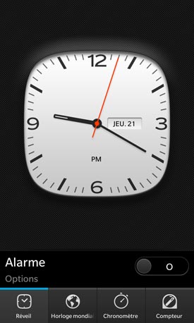 BlackBerry Z10 : alarme