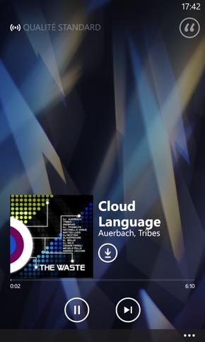 Nokia Lumia 925 : lecteur musical