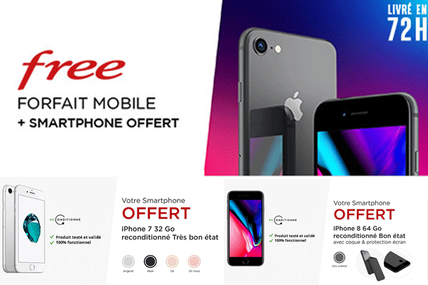 Vente privée : un iPhone 7 ou iPhone 8 offert avec un forfait Free Mobile