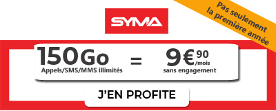 Forfait Syma Mobile 150 Go à 9.90? seulement