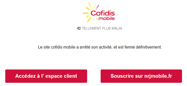 Cofidis Mobile, c'est fini