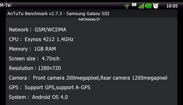 Samsung Galaxy S3 : caractéristiques quasi-définitives et benchmarks exceptionnels