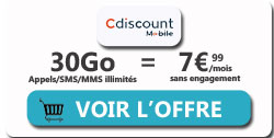 promo forfait Cdiscount Mobile 30Go