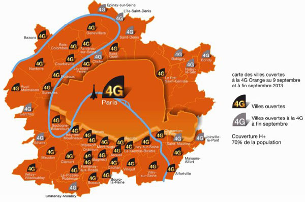 Orange 4G à Paris et région parisienne