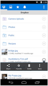 Dropbox change le design de son application Android