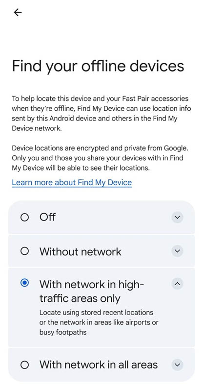 Google Find my device capture