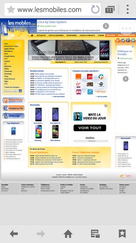 Samsung Galaxy S5 écran et internet