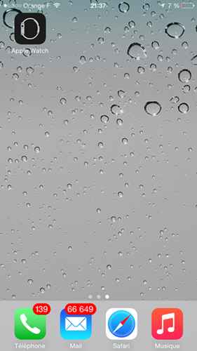 Application Apple Watch dans iOS 8.2