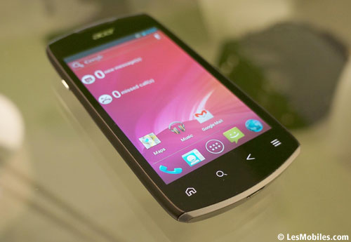 prise en main acer liquid glow android 4.0 ICS entrée de gamme