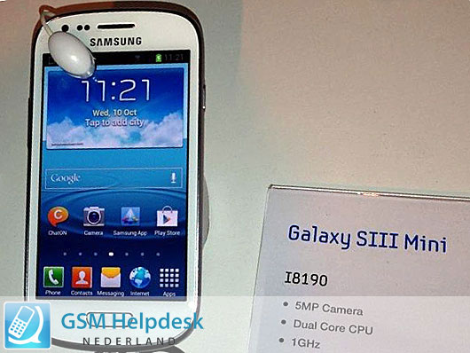 Samsung Galaxy S3 Mini : et maintenant une photo !
