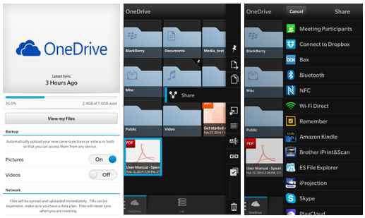 Microsoft lance son application OneDrive pour BlackBerry 10
