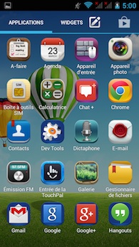 Haier Phone W757 interface