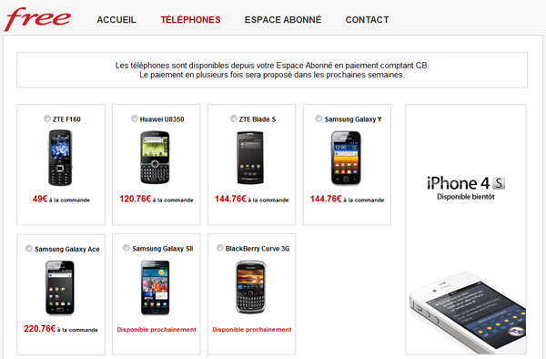 Free Mobile : les téléphones mobiles sont désormais en vente