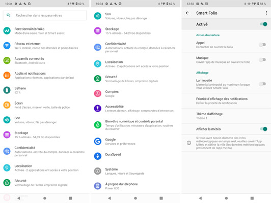 Gestion paramètres Wiko Power U30