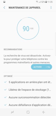 Samsung Galaxy S8 interface