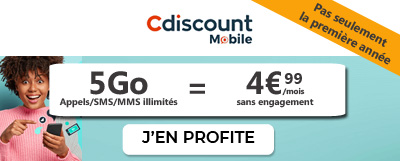 Forfait Cdiscount Mobile 5Go à 4.99?
