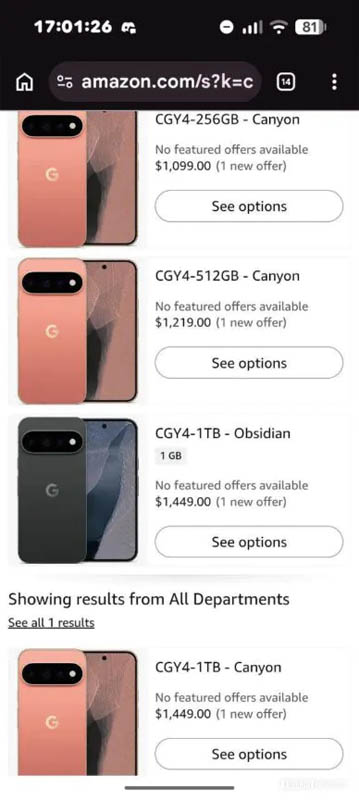 Google Pixel 11 Pro capacites RAM Amazon Leaks Android Authority