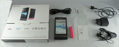 test Sony Xperia U : contenu du pack