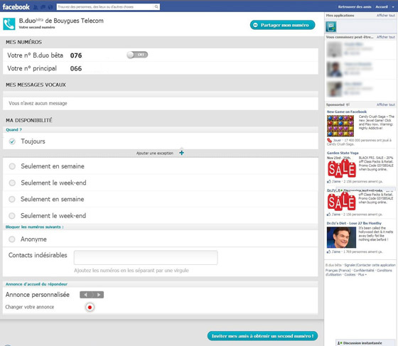 Bouygues Telecom : B.duo sur Facebook