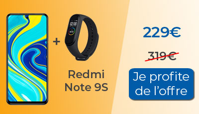 Redmi Note 9S et bracelet connecté Xiaomi Mi SMart Band