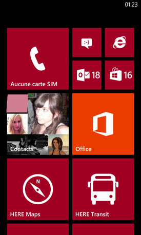 Nokia Lumia 720 menu